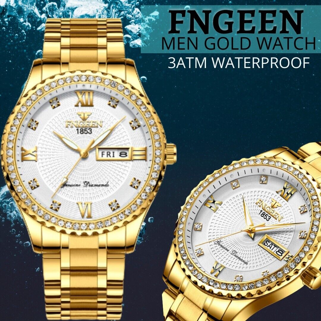 Waterproof Men Quartz Analog Watch Classic Stainless Steel Business Wristwatch