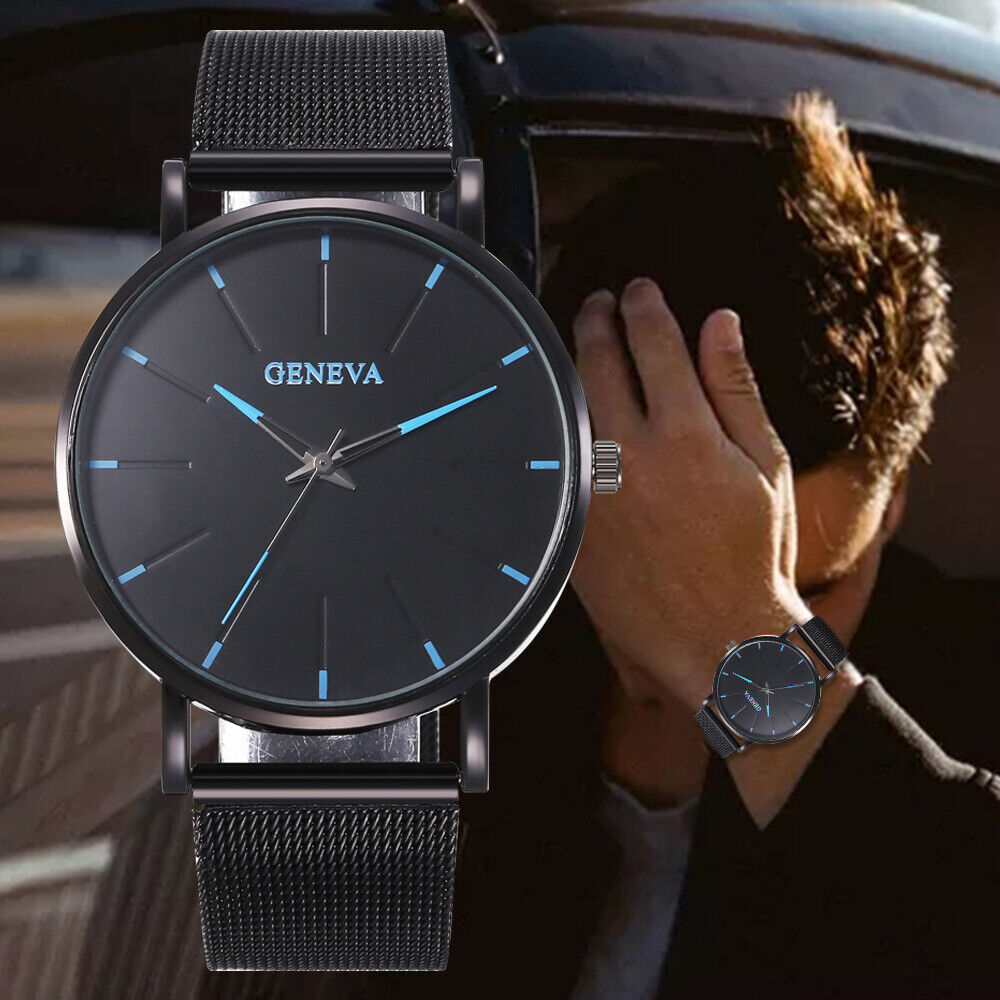 Geneva Stainless Steel Ultra Thin Waterproof Watch